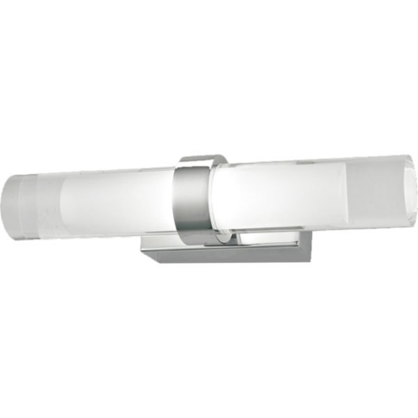 Rome 2 x 1 Watt LED Internal Tube Shaped Up and Down Wall Light in Satin Chrome with Acrylic Diffuser