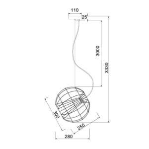 SENTINEL1-2 Pendant Light Dimensions