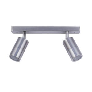 Double Adjustable GU10 Exterior Head Bar Light in Titanium