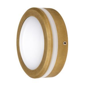 Ste21_22 Exterior LED 6 Watt Surface Mount Small Round Step Light in Antique Brass