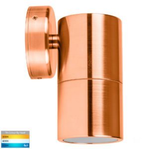 12v DC Tivah Single Fixed Wall Pillar Light Solid Copper