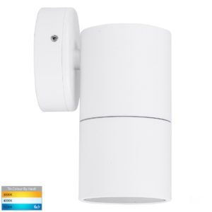 12v DC Tivah Single Fixed Wall Pillar Light White