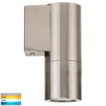 240v Piaz Single Fixed Wall Pillar Light Stainless Steel