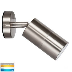 240v Fortis Single Adjustable Wall Pillar Light Stainless Steel