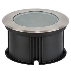 12v DC 12w LED Split In-ground Uplighter Round, 210mm Face, 316 Stainless Steel in 3000K