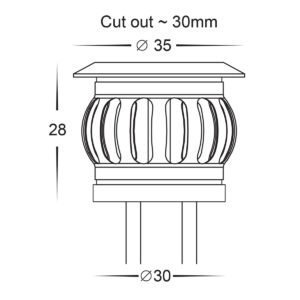 12v DC 0.5w LED Flame Single Mini Deck Light IP67 316 Stainless Steel in RGB