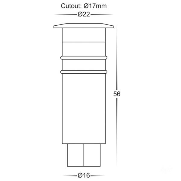 12v DC 0.5w LED Kett Single Mini Deck Light IP67 316 Stainless Steel in 5500K