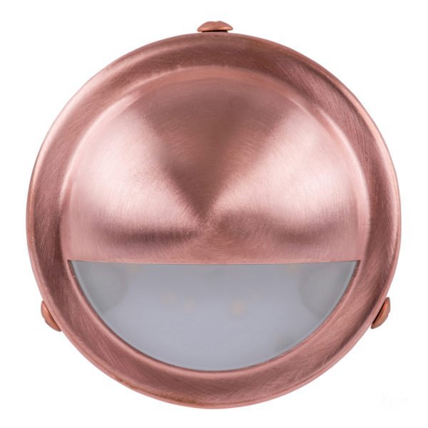 240v Pinta Surface Mounted Step Light with Large Eyelid Copper Face - HV2916