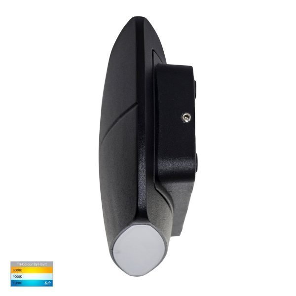 Cara 2 x 4.5W Tri-Colour LED Up & Down Wall Light in Black