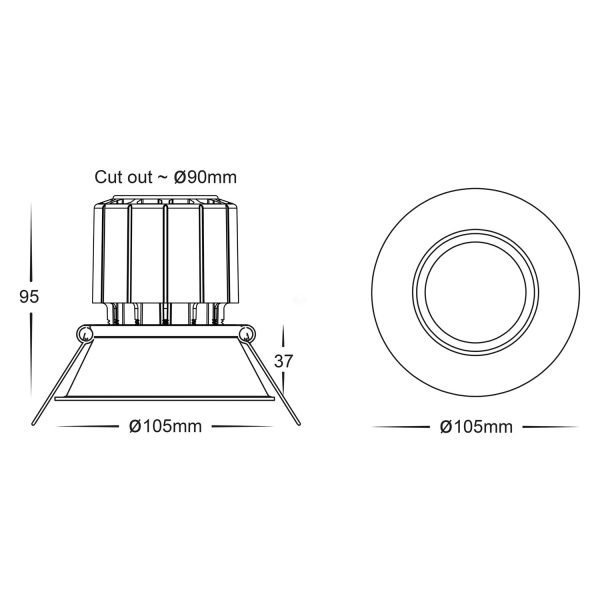 HV5514T-WHT Dimensions