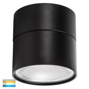 Nella 18W Dimmable CCT Matt Black Surface Mount Fixed Downlight with Extension