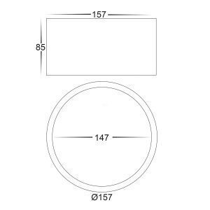 HV5805T-WHT Dimensions