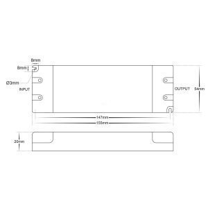 HV9660-12V30W Dimensions