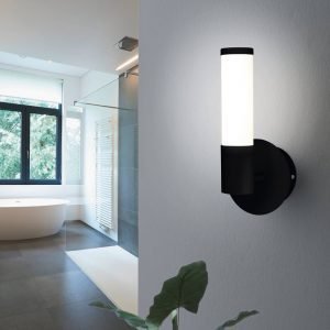 Palmera 4.5W Warm White LED Wall Light Black and Opal Diffuser