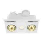 Heatflow 3 in 1 2 Heat, Exhaust Fan with 13W LED Light in White