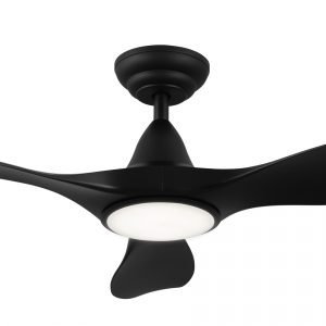 Black Eglo Noosa 40" 3 Blade DC Indoor/Outdoor Ceiling Fan with 18W CCT Dimmable LED Light