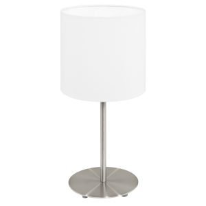 Pasteri Table Lamp Satin Nickel & White