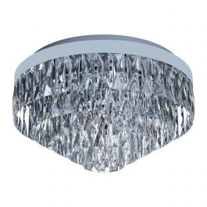 Valparaiso 8 Light Crystal Flush Mount Light in Chrome