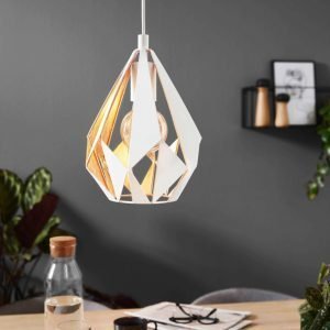 Carlton 205mm 1 Light White & Gold Pendant Light