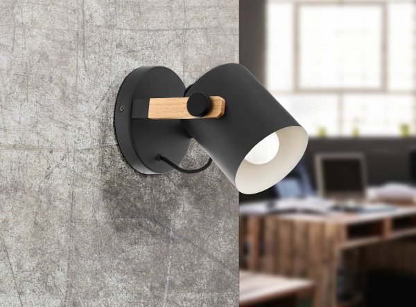 Hornwood Wall Light in Black & Brown