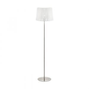 Hambleton 1 Light Satin Nickel & White Floor Lamp