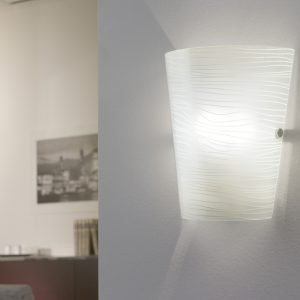 Caprice Square Satin Ripple Glass Wall Light