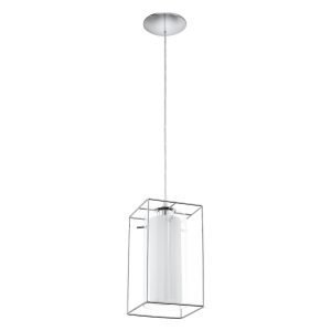 Loncino 1 Light Chrome with Clear & Opal Glass Pendant Light