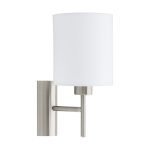 Pasteri Wall Light Satin Nickel & White