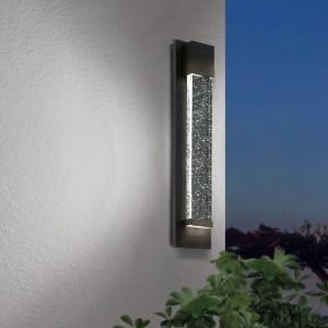 Villagrazia 400mm Large 6.6W Warm White LED Wall Light in Black