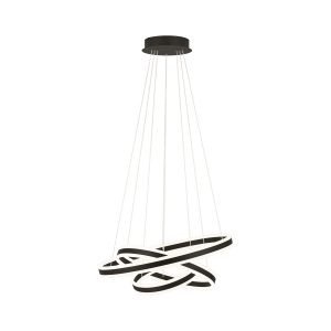 Tonarella 177W LED Warm White 3 Ring Pendant Light in Black