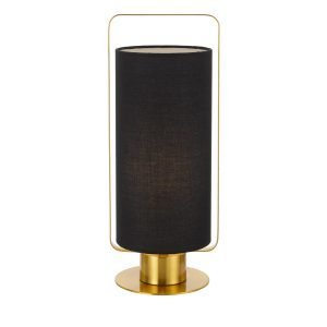 Orwel Table Lamp in Antique Gold with Black Shade