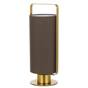 Orwel Table Lamp in Antique Gold with Mocca Shade