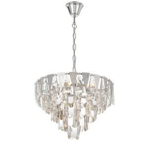 Valerie 500mm 7 Light Crystal Chandelier in Chrome