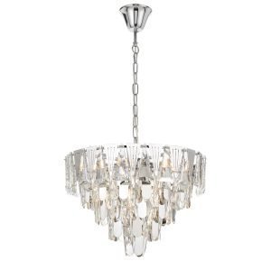 Valerie 500mm 7 Light Crystal Chandelier in Chrome