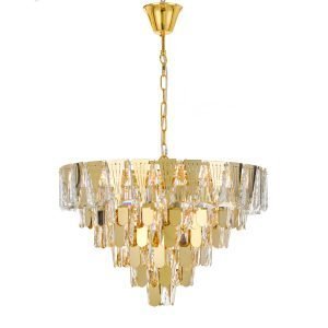 Valerie 600mm 10 Light Crystal Chandelier in Gold