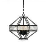 Zofio 5 Light Crystal Pendant in Oil Bronze