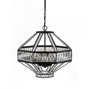 Zofio 5 Light Crystal Pendant in Oil Bronze