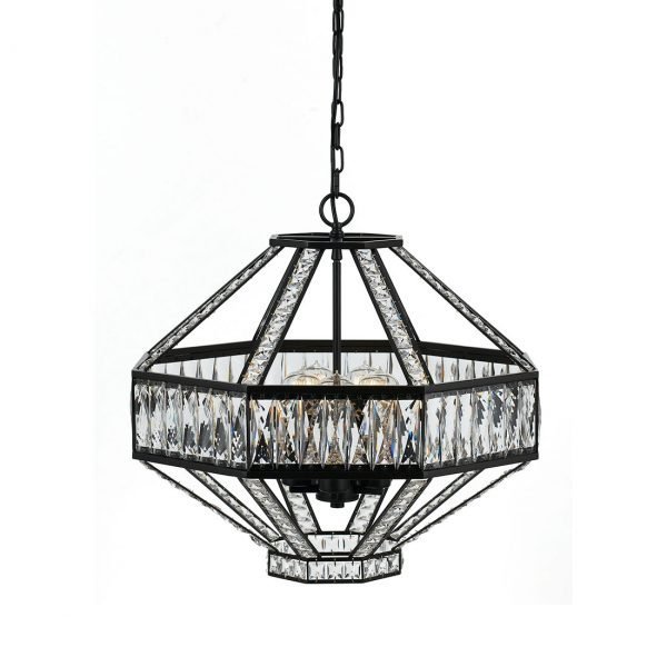 Zofio 5 Light Crystal Pendant in Oil Bronze