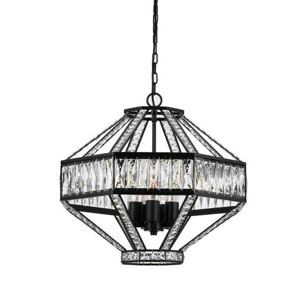 Zofio 5 Light Crystal Pendant in Oil Bronze