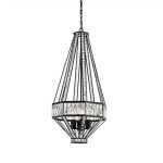 Zofio 4 Light Crystal Pendant in Oil Bronze