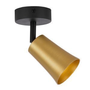 Alvey GU10 1 Light Spot Light in Black and Gold