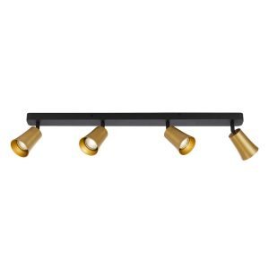 Alvey GU10 4 Light Spot Light in Black and Gold