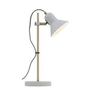 Corelli Table Lamp in Antique Brass & White