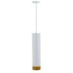 Dakota 1 Light Pendant Light in White & Oak