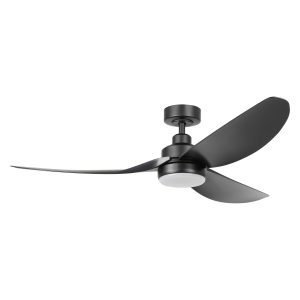 Torquay 56" (1420mm) DC Ceiling Fan with Tri-Colour LED Light in Matt Black