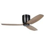 Seacliff 44" (1120mm) DC Ceiling Fan in Black with Light Walnut Blades