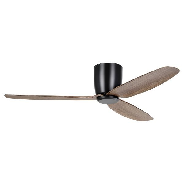 Seacliff 52" (1320mm) DC Ceiling Fan in Black with Light Walnut Blades