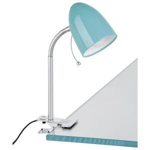 Lara 1 Light Bright Blue Clamp Lamp