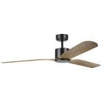 Iluka 60" (1520mm) DC Ceiling Fan in Black with Wooden Blades