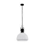 Combwich 380mm Black & Shiny White Pendant Light